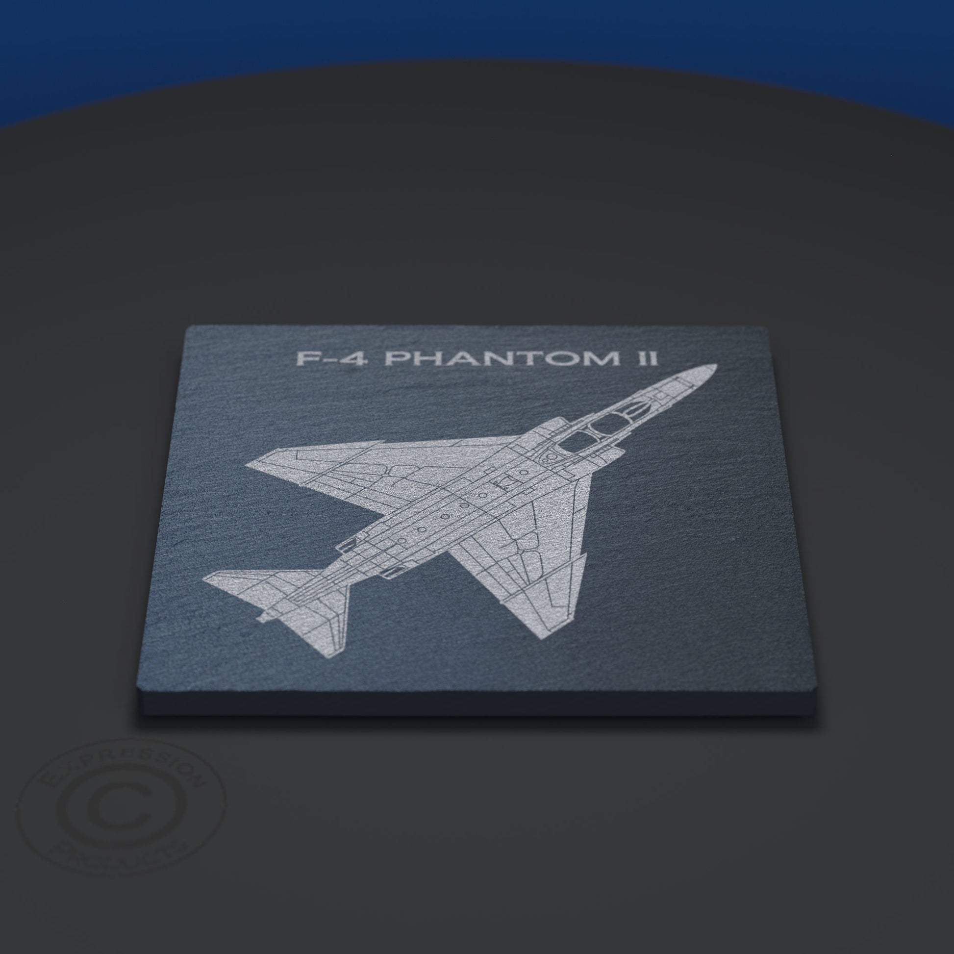 Slate Coaster Engraved With the F-4 Phantom II