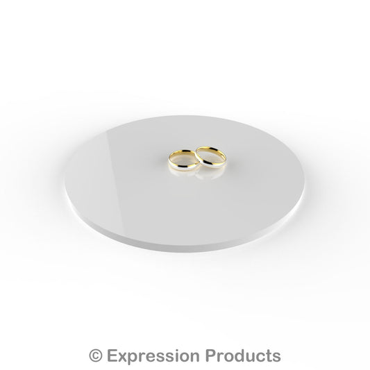 Round White Acrylic Cake Display Board 4" - 18" - Expression Products Ltd